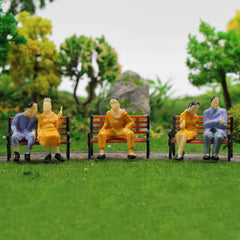 Assorted color seated figures set of 50 for railway scenery