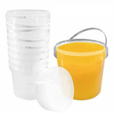 1 gallon clear plastic bucket with lid and handle