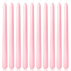 10-inch baby-pink taper candles 10-pack