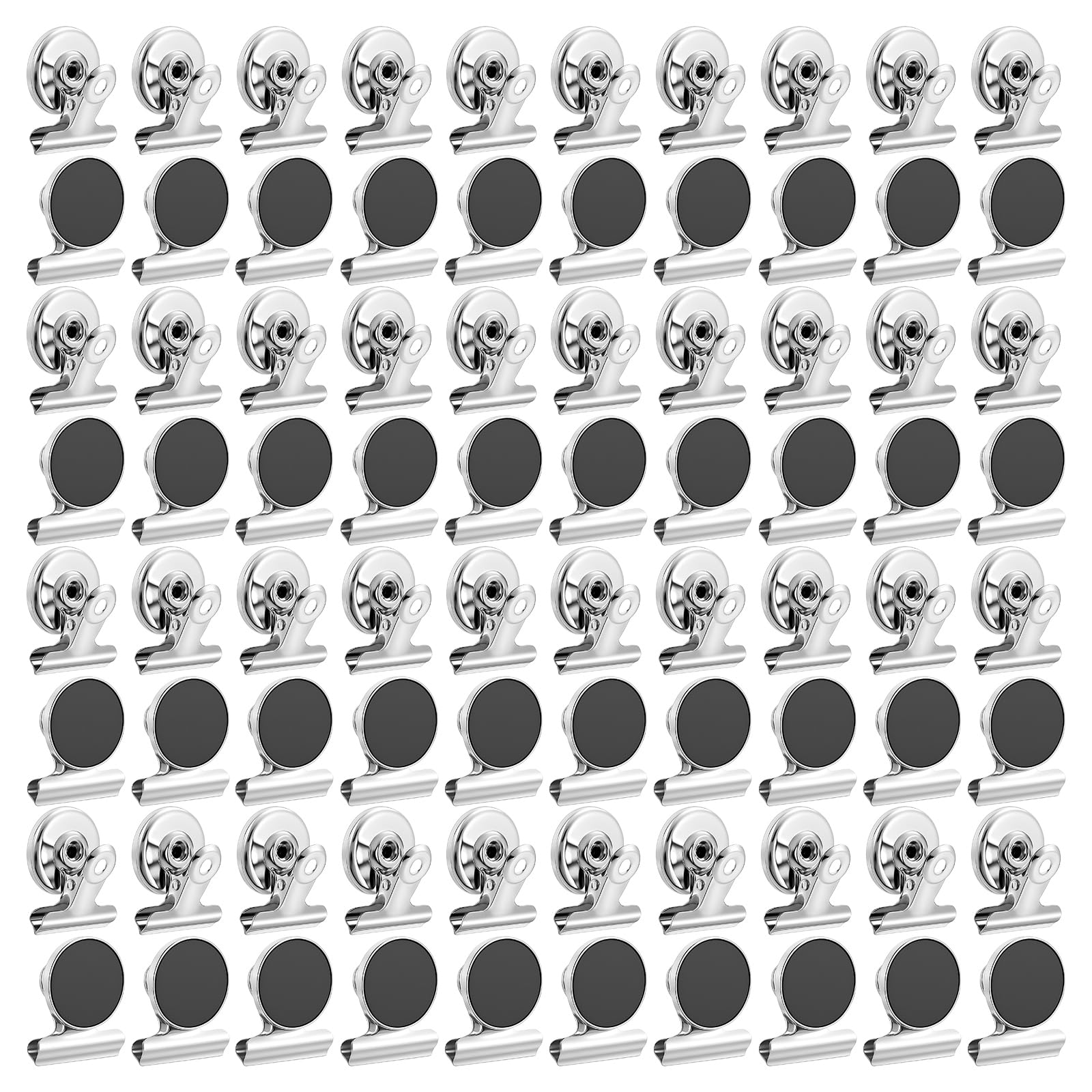 100 Magnetic Clips heavy duty magnet clips silver finish