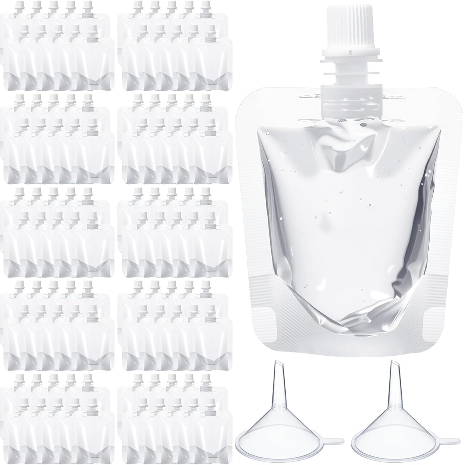 100 clear reusable squeeze pouches each 1.7 oz