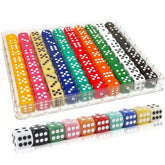 100 pieces 16mm dice set in portable plastic box with compartments