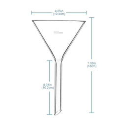 100mm borosilicate glass funnel heavy wall stem 100 mm