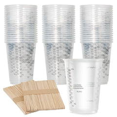 100pcs 8oz graduated clear plastic measuring cups set with external graduations