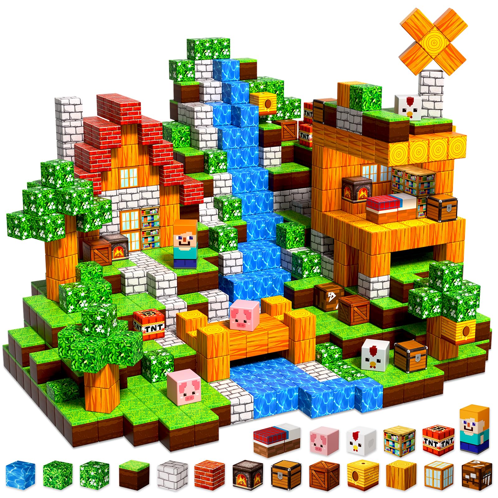 100pcs magnetic blocks with 0.8in cubes