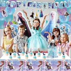 Foil and latex balloons from the Frozen party set