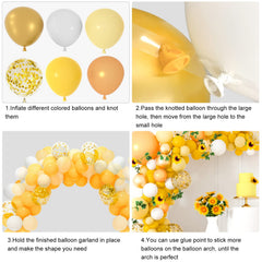 10 inch pastel yellow white gold balloons