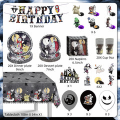 tablecloth 108x54 inch included with Nightmare Christmas Halloween Birthday Decorations Tableware Set