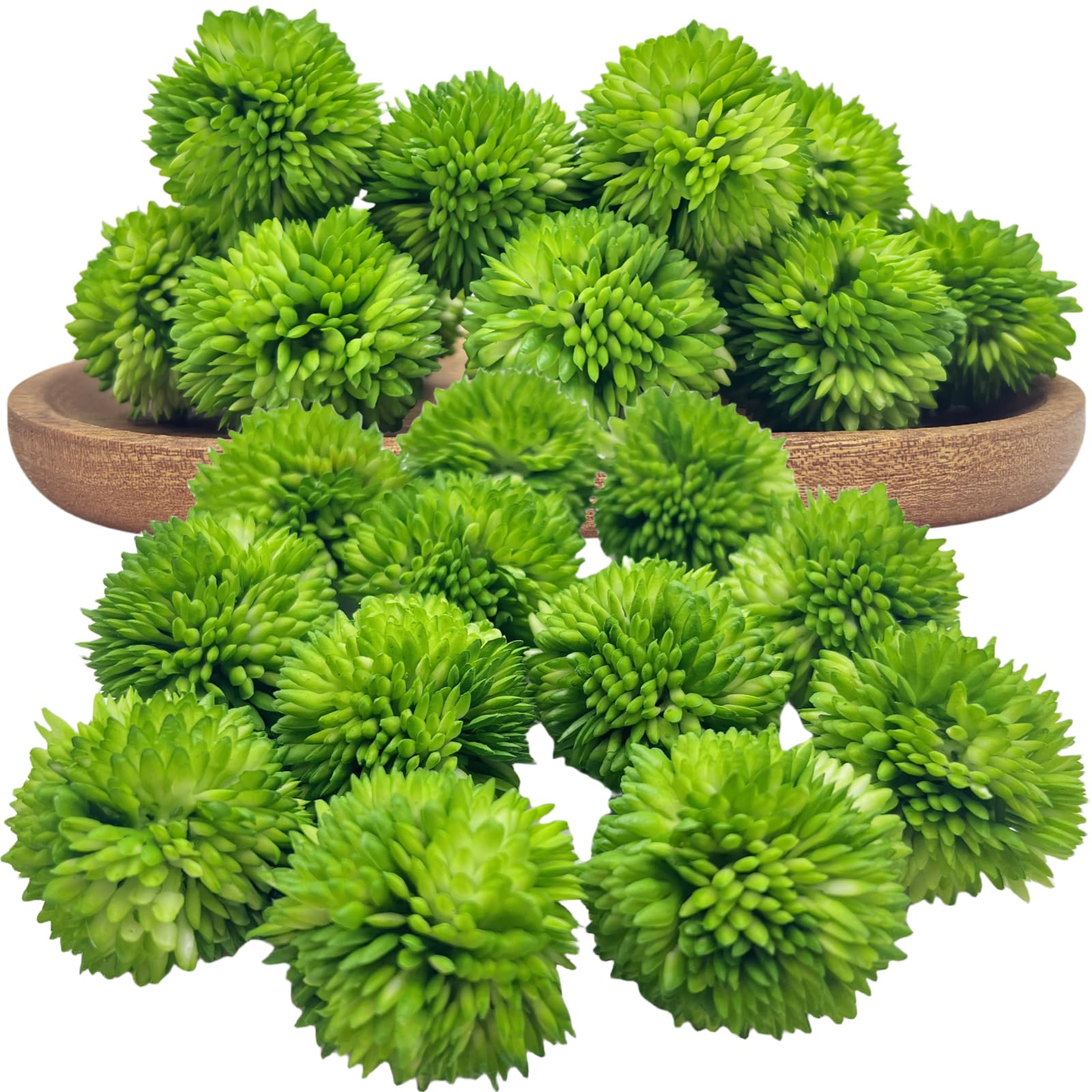twelve green decorative moss balls sized 1.57 inches for small terrariums