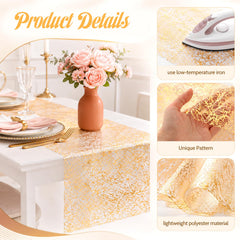 12-pack Gold Metallic Mesh Table Runner Roll for events