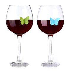 reusable silicone wine glass charms tags set