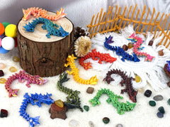 Tabletop dragon decor and fidget toy arrangement