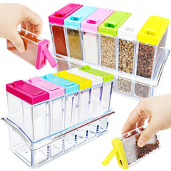 12 piece plastic spice shaker jars with sliding lids