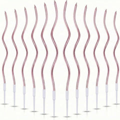 12 pieces rose gold spiral birthday candles with holders