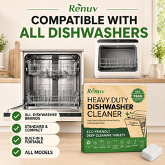 Odor eliminating dishwasher cleaner tablet close up