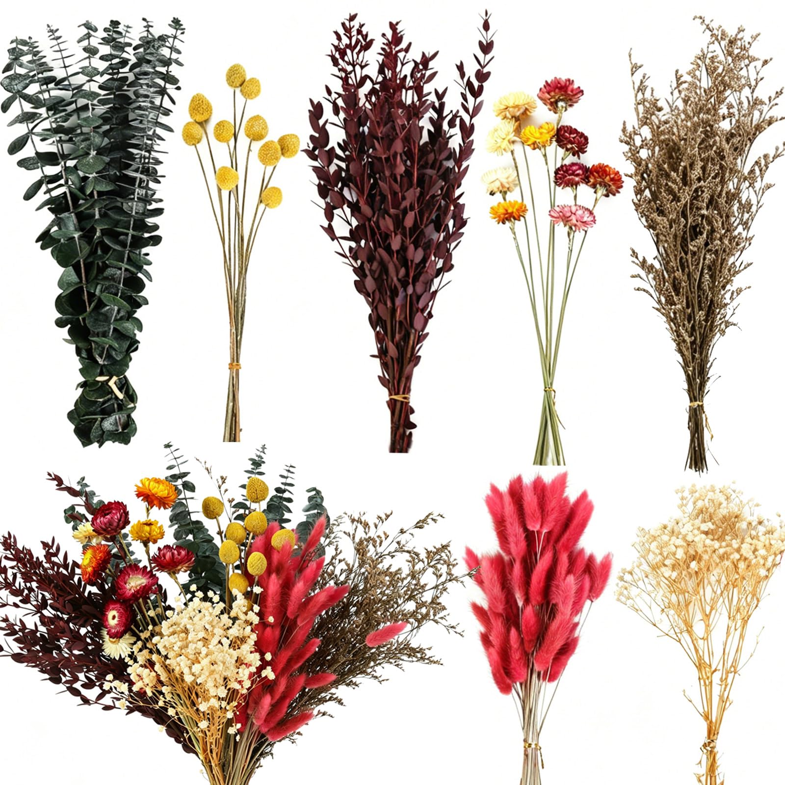 120+ pcs dried flower bouquet set packaging