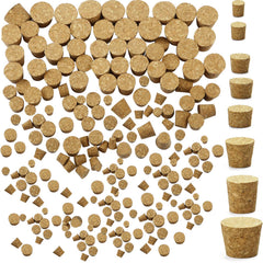 120-piece tapered cork stoppers set close up