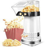 White 1200W hot air popcorn machine front view