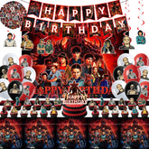 Backdrop and tablecloth from 125Pcs Birthday Party Decorations Kit