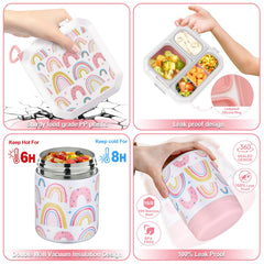 12oz hot food jar with vacuum insulated design