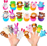 12 colorful Easter eggs filled with finger puppets