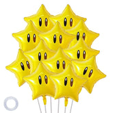 12pcs star foil balloons in gold and yellow for party decor