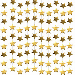 131 Feet Gold Star Garland with 10 strands for large space decoration
