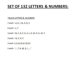 132 Letters/Numbers set for XL LETTERBOARD changeable wall letter board