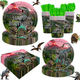 140pc dinosaur party supplies package for 20 guests