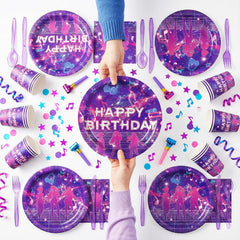 kpop music theme birthday supplies 7 inch plates