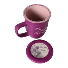 Gift-ready ceramic mug for women of faith by Abbey + CA Gift Dusky Purple