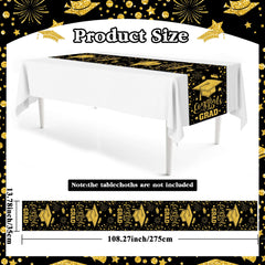 Black gold disposable graduation table runner