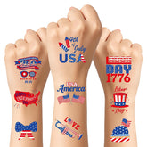 150 piece Fourth of July tattoos pack with assorted patriotic designs