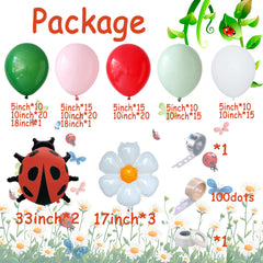 Latex balloons in red green dusty green pastel pink and white 152pcs