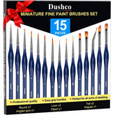 15pcs detail paint brushes set with round and liner brushes image