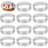 16 piece stainless steel tart ring set