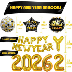 16inch happy new years foil balloons included in kit