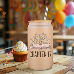 Frosted glass tumbler suitable for hot and cold beverages