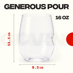 govino Tritan plastic wine glass 16oz capacity