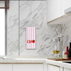 QGFM tomato kitchen towels waffle texture closeup