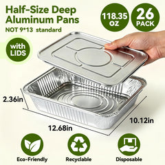 26 pans with matching lids for catering and transport