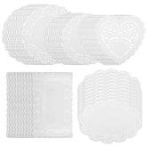170 pcs paper doilies lace white heart 4in