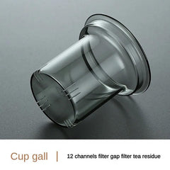 Integrated tea infuser visible in SHUWEICAO glass cup