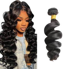 18 inch loose deep wave bundles Brazilian Remy hair #1B natural black