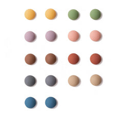 18 piece cute fridge magnets set on metal surface