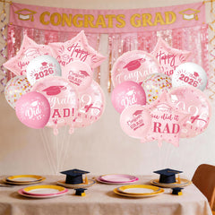 19inch star foil graduation balloon rose gold