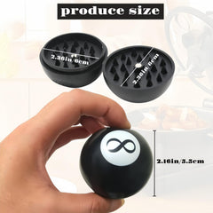 Billiard black manual dry herb grinder close up