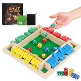 2-4 player shut the box game box set with wooden components
