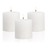 2.75x2.95 inch white pillar candles set of 3 with cotton wick