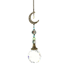 2 Dirty Birds Boutique Crescent Moon Crystal Sun Catcher with 40mm crystal prism